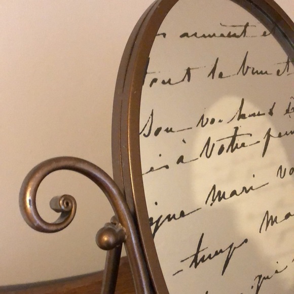 Wrought Iron Tabletop Vanity Mirror French Country - Picture 8 of 10